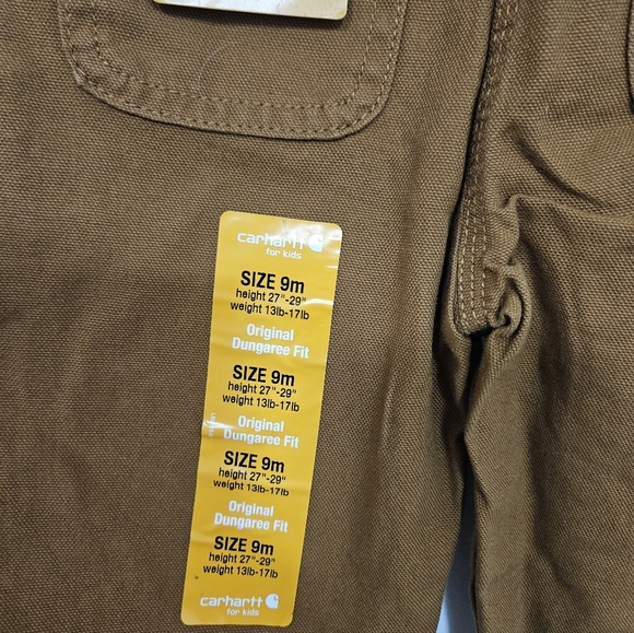 NWT Carhartt Kids Overalls in Rich Brown - Picture 3 of 4